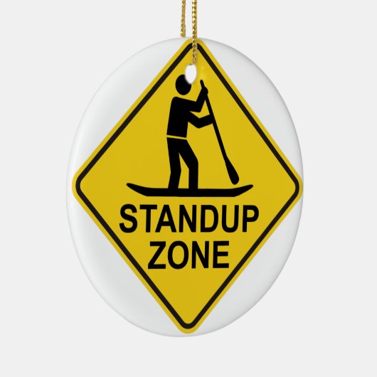 Standup Paddleboarding Zone Road Sign Keramikornament (Rechts)