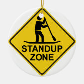 Standup Paddleboarding Zone Road Sign Keramikornament (Vorne)