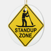 Standup Paddleboarding Zone Road Sign Keramikornament (Links)