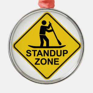 Standup Paddleboarding Zone Road Sign Ornament Aus Metall