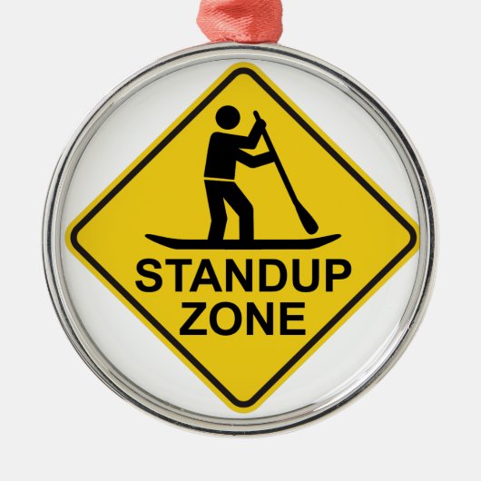 Standup Paddleboarding Zone Road Sign Ornament Aus Metall (Vorne)