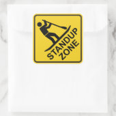 Standup Paddleboarding Zone Road Sign Quadratischer Aufkleber (Tasche)