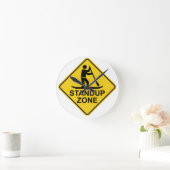 Standup Paddleboarding Zone Road Sign Runde Wanduhr (Zuhause)
