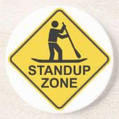 Standup Paddleboarding Zone Road Sign Sandstein Untersetzer (Vorne)