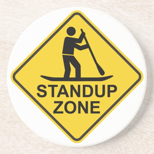 Standup Paddleboarding Zone Road Sign Sandstein Untersetzer (Vorne)