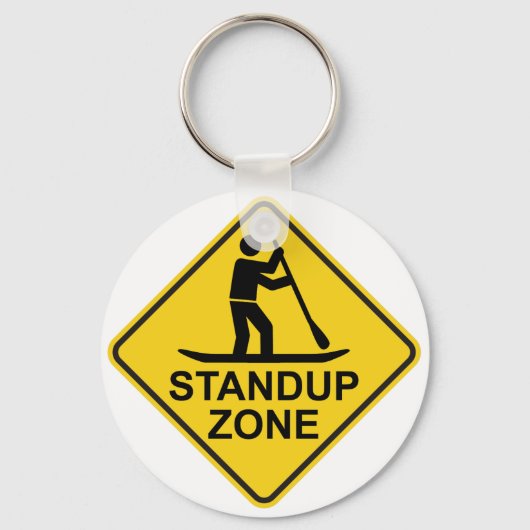 Standup Paddleboarding Zone Road Sign Schlüsselanhänger (Vorderseite)