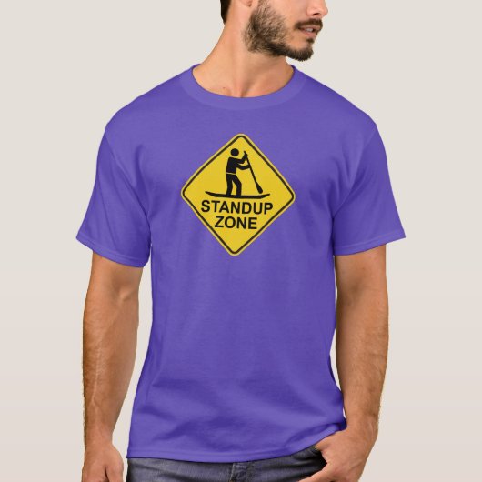 Standup Paddleboarding Zone Road Sign T-Shirt (Vorderseite)