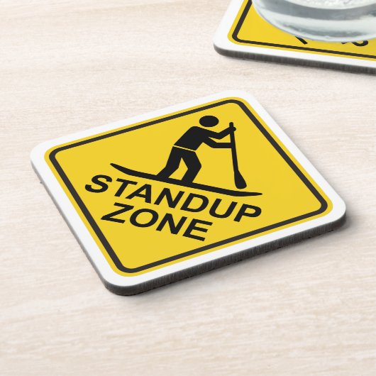 Standup Paddleboarding Zone Road Sign Untersetzer (Linke Seite)