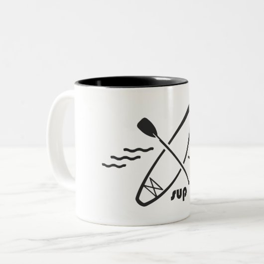 Standup Paddleboarding Zweifarbige Tasse (Vorderseite Links)