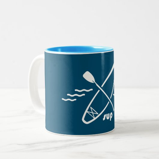 Standup Paddleboarding Zweifarbige Tasse (Vorderseite Links)