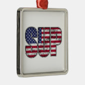 Standup Paddling SUP American Flag Ornament Aus Metall (Rechts)