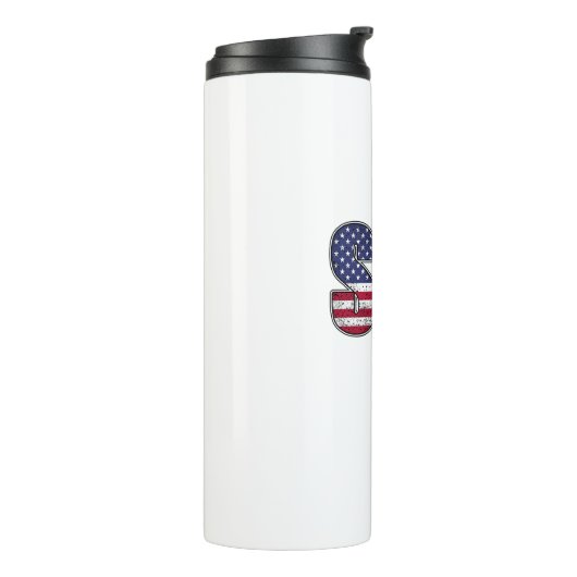 Standup Paddling SUP American Flag Thermosbecher (Nach links gedreht)