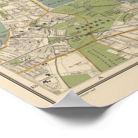 Stanford’s Map of Central London - London Map 1942 Poster (Ecke)