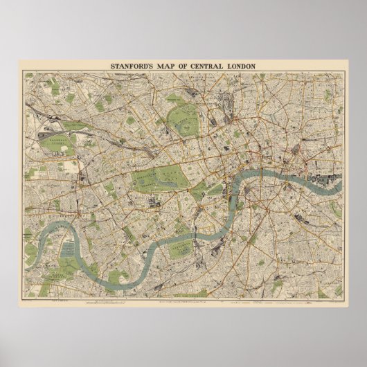 Stanford’s Map of Central London - London Map 1942 Poster (Vorne)