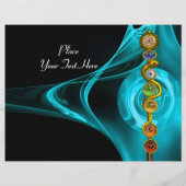 STANGE VON ASCLEPIUS MIT 7 CHAKRAS, GEISTIGE FLYER (Hinten)