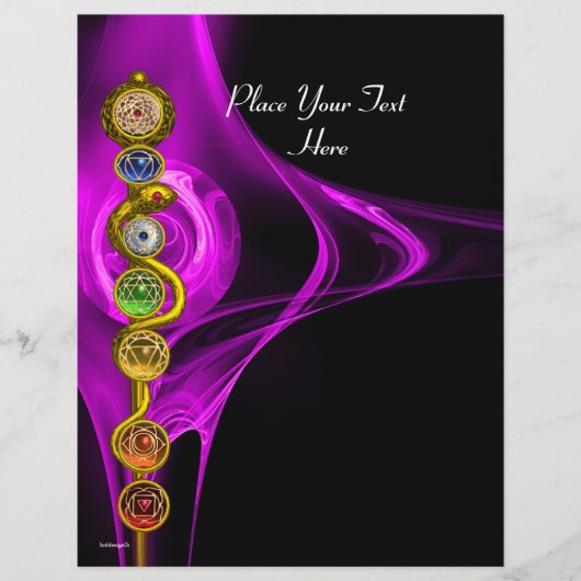 STANGE VON ASCLEPIUS MIT 7 CHAKRAS, GEISTIGE FLYER (Vorne)