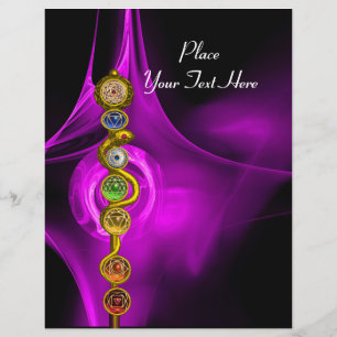 STANGE VON ASCLEPIUS MIT 7 CHAKRAS, GEISTIGE FLYER