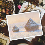 Stangen, Schneeeffekt, Morgen, von Claude Monet Postkarte<br><div class="desc">Im Herbst 1890 arrangierte der Impressionist Claude Monet, dass die Rollstühle in der Nähe seiner Zuhause im Winter verlassen werden. Im darauffolgenden Sommer hatte er sie mindestens dreißig Mal gemalt, zu verschiedenen Zeiten während der Saison. Wheatstacks war Monets erste Serie und die erste, in der er sich auf ein Single-Thema...</div>