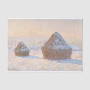 Stangen, Schneeeffekt, Morgen, von Claude Monet Seidenpapier