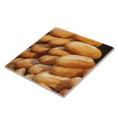 Stangenbrot, Brot, für Verkauf in der Straße durch Fliese (Seite)