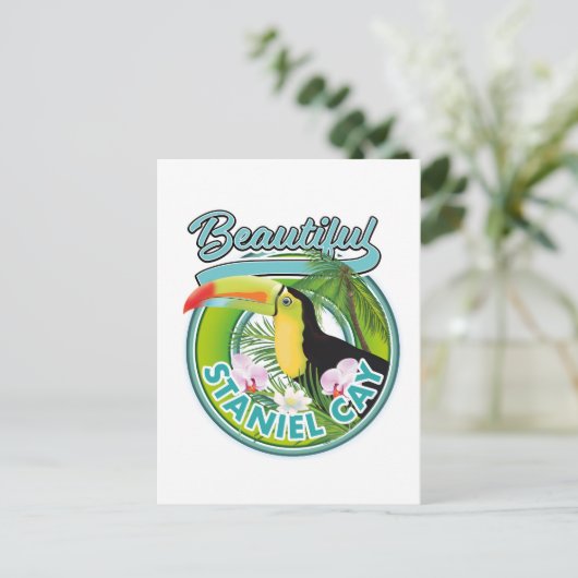 Staniel Cay Reise Logo Postkarte (Stehend Vorderseite)