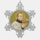 Stanislaus Kostka (SNV 25) Schneeflocken Zinn-Ornament (Vorderseite)