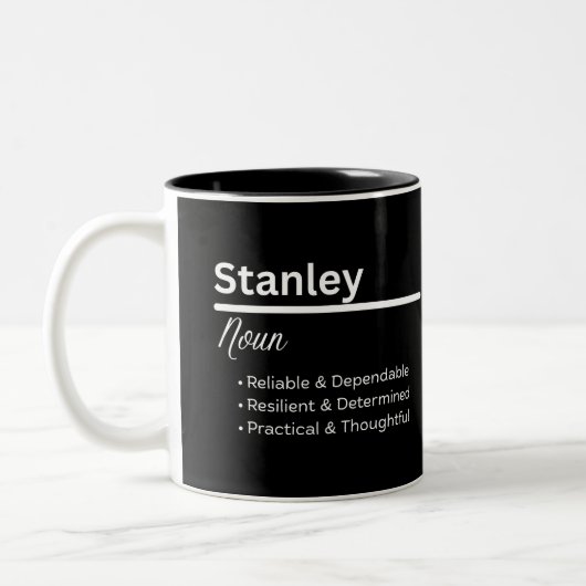 Stanley Boy Name Definition Personalized Mug Zweifarbige Tasse (Links)
