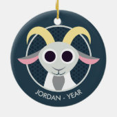 Stanley die Ziege Keramik Ornament (Hinten)