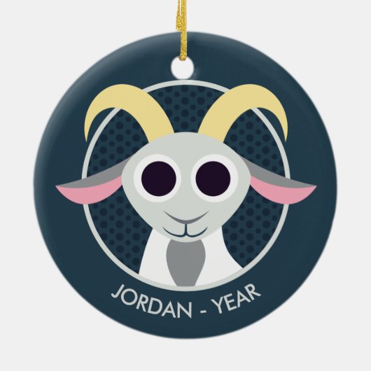 Stanley die Ziege Keramik Ornament (Hinten)