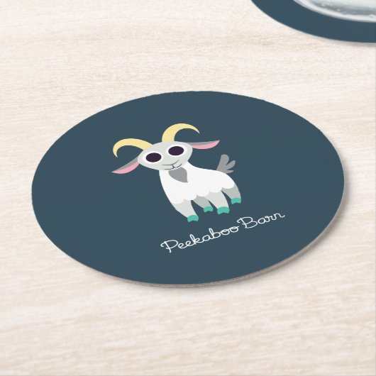 Stanley die Ziege Runder Pappuntersetzer (Angewinkelt)