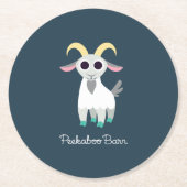 Stanley die Ziege Runder Pappuntersetzer (Vorderseite)