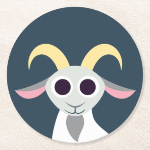 Stanley die Ziege Runder Pappuntersetzer