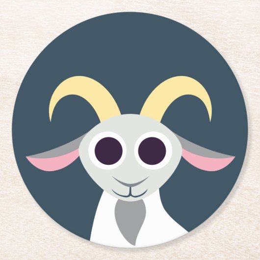 Stanley die Ziege Runder Pappuntersetzer (Vorderseite)