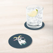 Stanley die Ziege Runder Pappuntersetzer (Vor Ort)