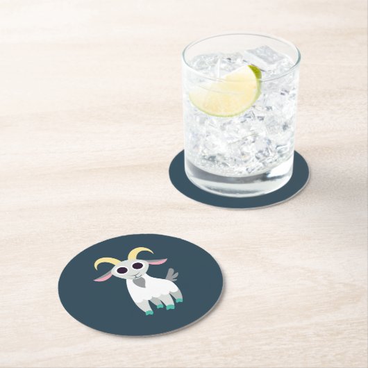 Stanley die Ziege Runder Pappuntersetzer (Vor Ort)