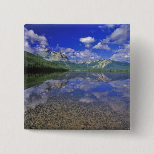 Stanley Lake in den Sawtooth Mountains von Idaho Button