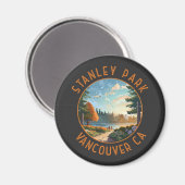 Stanley Park Vancouver Canada Retro Distressed Art Magnet (Vorderseite/Rückseite)