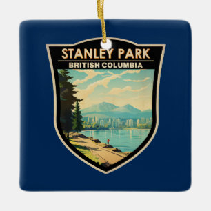 Stanley Park Vancouver Canada Travel Art Vintag Keramikornament
