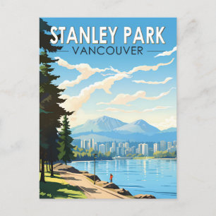 Stanley Park Vancouver Canada Travel Art Vintag Postkarte