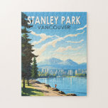 Stanley Park Vancouver Canada Travel Art Vintag Puzzle<br><div class="desc">Stanley Park im Stil der Vektorkunst. Als Vancouvers erster Park mit seinen blühenden Gärten,  unberührten Küstengebieten und rund 500.000 Zedern-,  Tannen- und Häuserbäumen.</div>