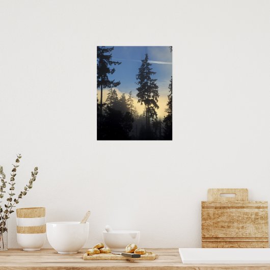 Stanley Park, Wald, Nebel der Meeresschicht Poster (Küche)