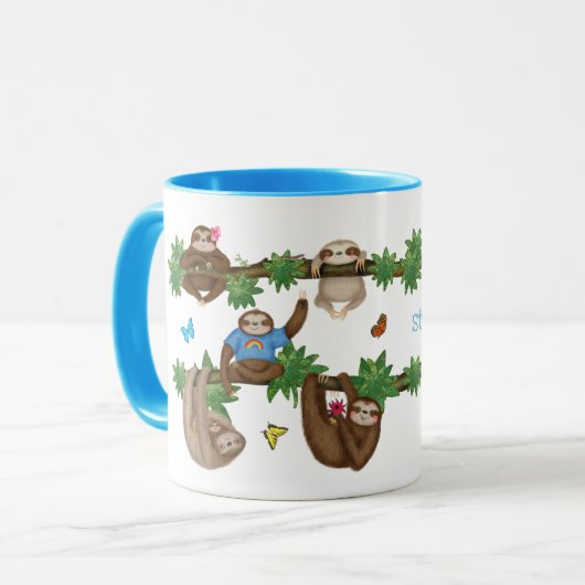 Stanley Sloth Blue personifizierte Mug Tasse (Vorderseite Links)