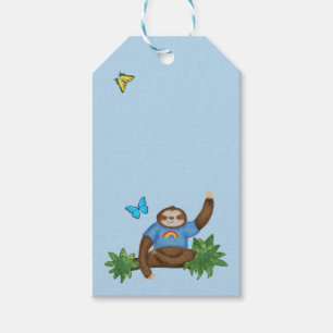 Stanley Sloth & Friends - blauer Geschenktag Geschenkanhänger
