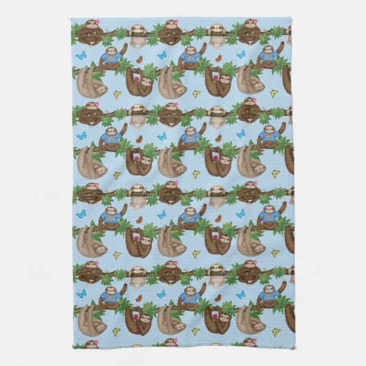 Stanley Sloth & Friends Blue Teetuch Geschirrtuch (Vertikal)