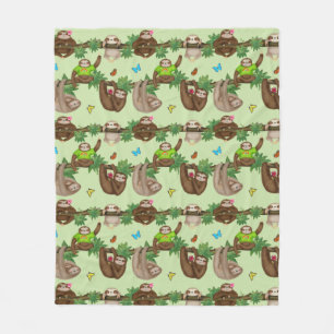 Stanley Sloth & Friends gemütliche grüne Fleece-De Fleecedecke
