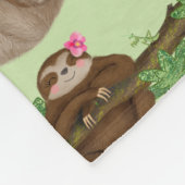 Stanley Sloth & Friends gemütliche grüne Fleece-De Fleecedecke (Ecke)
