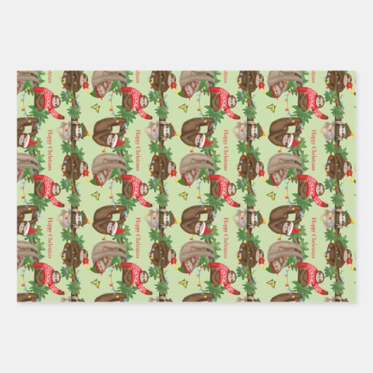 Stanley Sloth & Friends Weihnachtspapier Geschenkpapier Set (Vorderseite)