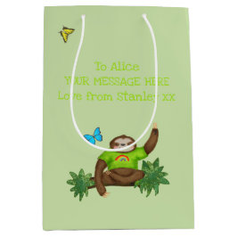 Stanley Sloth Green personalisierte Geschenktasche Mittlere Geschenktüte