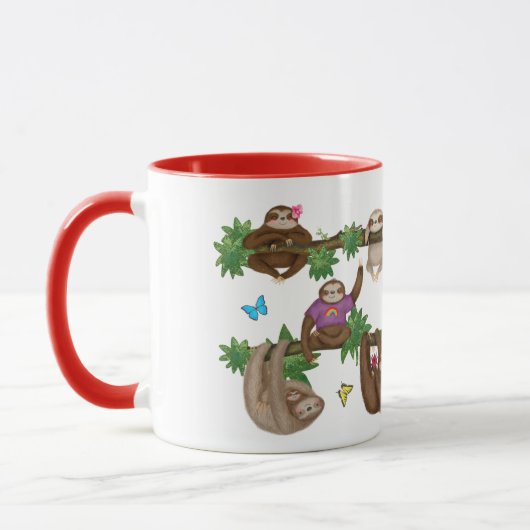 Stanley Sloth lila "Genießen einer faulen Cuppa"-T Tasse (Links)