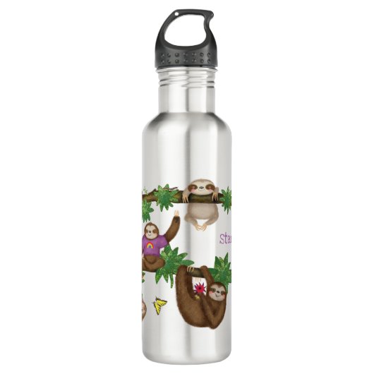 Stanley Sloth lila personalisierte Wasserflasche Edelstahlflasche (Vorderseite)